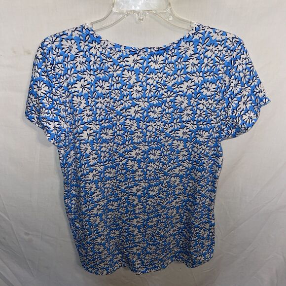 Lilly Pulitzer Womens Activewear Blouse Size Large Blue Floral Athleisure - Picture 8 of 12
